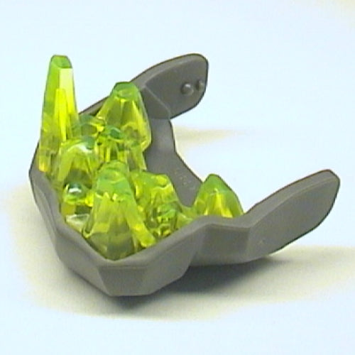 LEGO 85046c01 Large Figure Head Rock Monster King, Jaw Lower with Trans-Neon Green Teeth - Main Product Image