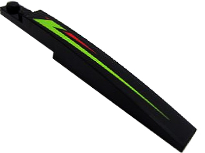 LEGO 85970pb014R Slope, Curved 10 x 1 with Lime and Red Stripes Pattern Model Right Side (Sticker) - Set 60114 - Main Product Image