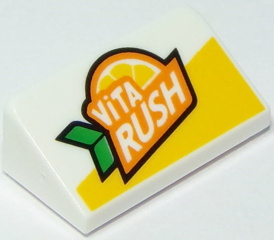 LEGO 85984pb236 Slope 30 1 x 2 x 2/3 with &#39;ViTA RUSH&#39; Pattern - Main Product Image