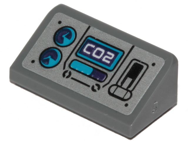 LEGO 85984pb257 Slope 30 1 x 2 x 2/3 with 'CO2', Gauges and Lever Pattern (Sticker) - Set 70433 - Main Product Image