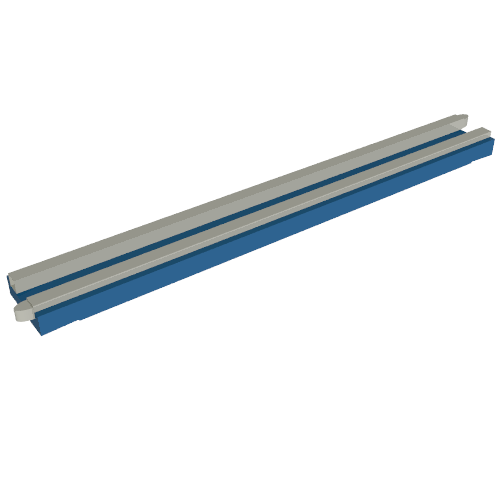 LEGO 3242c Train, Track 12V Conducting Rail Straight without Cable Connection Holes - Main Product Image