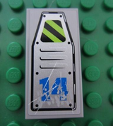 LEGO 87079pb0042 Tile 2 x 4 with Vent Panel Scratched with Danger Stripes and Blue '14' Pattern (Sticker) - Set 8189 - Main Product Image