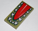 LEGO 87079pb0158 Tile 2 x 4 with Red Tongue and Crocodile Teeth Pattern - Main Product Image