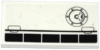 LEGO 87079pb0287R Tile 2 x 4 with Airplane Flaps and Filler Cap Pattern Model Right Side (Sticker) - Set 60078 - Main Product Image