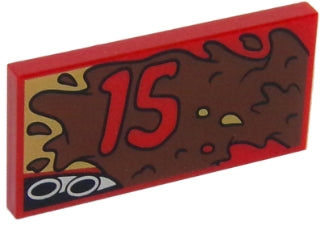 LEGO 87079pb0416R Tile 2 x 4 with  '15' and Exhaust Pipes and Mud Splotches Pattern Model Right Side - Main Product Image