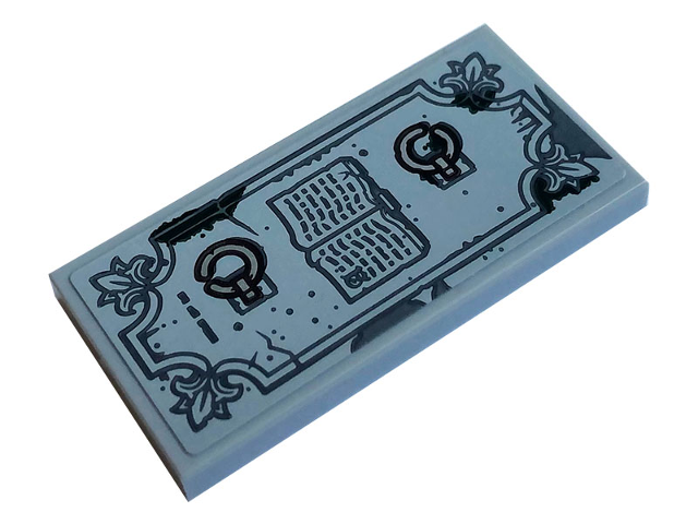 LEGO 87079pb0782 Tile 2 x 4 with Book and Grave Pattern (Sticker) - Set 70420 - Main Product Image