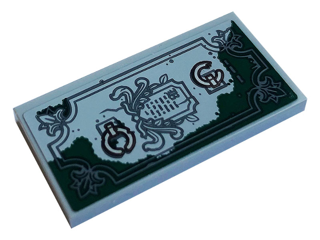LEGO 87079pb0783 Tile 2 x 4 with Grave, Page and Dark Green Moss Pattern (Sticker) - Set 70420 - Main Product Image
