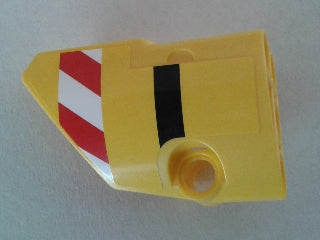 LEGO 87080pb032 Technic, Panel Fairing # 1 Small Smooth Short, Side A with Red and White Danger Stripes and Black Stripe Pattern (Sticker) - Set 8053 - Main Product Image