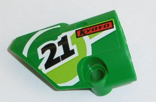 LEGO 87080pb035 Technic, Panel Fairing # 1 Small Smooth Short, Side A with '21' and 'KYOTO' Pattern (Sticker) - Set 8864 - Main Product Image