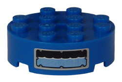 LEGO 87081pb002 Brick, Round 4 x 4 with Hole with Water Level Window Pattern (Sticker) - Sets 8189 / 8191 - Main Product Image