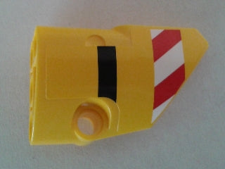 LEGO 87086pb032 Technic, Panel Fairing # 2 Small Smooth Short, Side B with Red and White Danger Stripes and Black Stripe Pattern (Sticker) - Set 8053 - Main Product Image