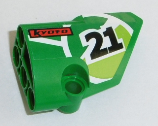 LEGO 87086pb035 Technic, Panel Fairing # 2 Small Smooth Short, Side B with '21' and 'KYOTO' Pattern (Sticker) - Set 8864 - Main Product Image