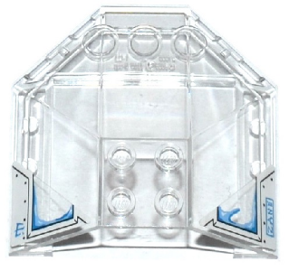 LEGO 87606pb04 Windscreen 6 x 6 x 2 Canopy with Frosted Windows and 'ZANE' Pattern (Stickers) - Set 70588 - Main Product Image