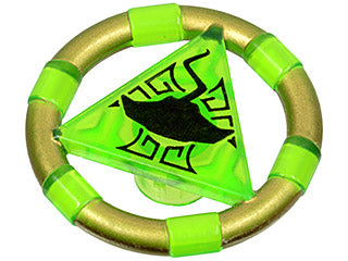 LEGO 87748pb05 Ring with Center Triangle with Gold Bands and Manta Ray Pattern (Atlantis Treasure Key) - Main Product Image
