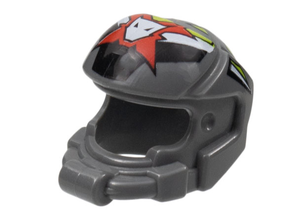 LEGO 87781pb01 Minifigure, Headgear Helmet Space with World Racers Team Extreme Logo Pattern - Main Product Image