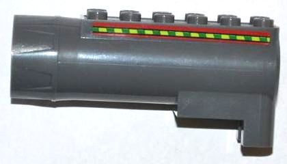 LEGO 87944pb04 Air Blast Launcher Receiver (Racers) with Red Lines and Green and Lime Stripes Pattern on Both Sides (Stickers) - Set 7967 - Main Product Image