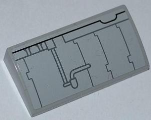 LEGO 88930pb023 Slope, Curved 2 x 4 x 2/3 with Bottom Tubes with SW Millennium Falcon Pattern 2 (Sticker) - Sets 7965 / 75105 - Main Product Image