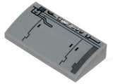 LEGO 88930pb112 Slope, Curved 2 x 4 x 2/3 with Bottom Tubes with SW Millennium Falcon Pattern 5 (Sticker) - Set 75257 - Main Product Image