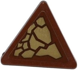 LEGO 892pb026R Road Sign 2 x 2 Triangle with Clip with Dark Tan Scales Pattern Model Right Side (Sticker) - Set 70599 - Main Product Image