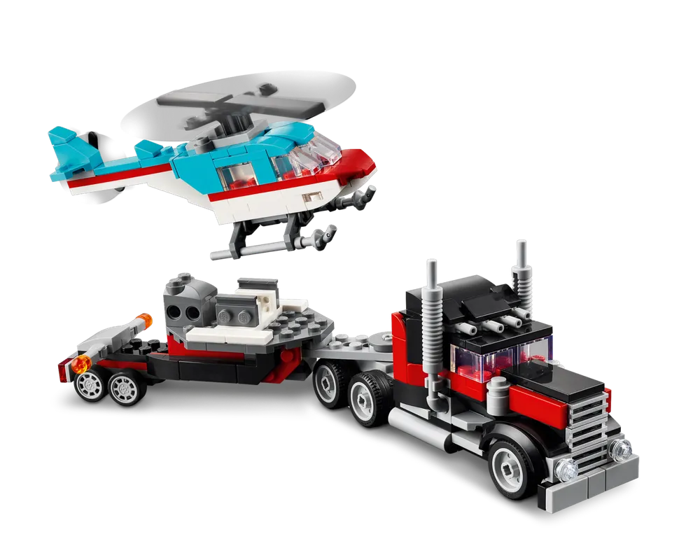 LEGO Creator 31146 - Flatbed Truck with Helicopter - Authentic LEGO Set Image 4
