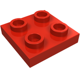 LEGO 8 Plate, Modified 2 x 2 with Wheel Holder Bottom in Red - Authentic LEGO Part