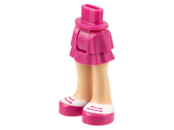 LEGO 92250c00pb01 Mini Doll Hips and Skirt Layered, Light Nougat Legs and  Shoes with White Tops and 2  Laces Pattern - Thick Hinge - Main Product Image