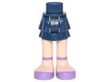 LEGO 92250c00pb02 Mini Doll Hips and Skirt Layered, Light Nougat Legs and Medium Lavender Shoes with Ankle Straps Pattern - Thick Hinge - Main Product Image