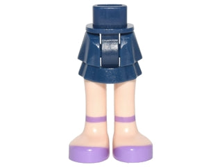 LEGO 92250c00pb02 Mini Doll Hips and Skirt Layered, Light Nougat Legs and Medium Lavender Shoes with Ankle Straps Pattern - Thick Hinge - Main Product Image