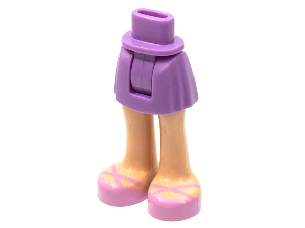 LEGO 92252c00pb001 Mini Doll Hips and Skirt, Light Nougat Legs and Bright Pink Shoes Pattern - Thick Hinge - Main Product Image