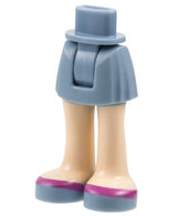 LEGO 92252c00pb006 Mini Doll Hips and Skirt, Light Nougat Legs and  Shoes with Magenta Stripe Pattern - Thick Hinge - Main Product Image