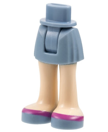 LEGO 92252c00pb006 Mini Doll Hips and Skirt, Light Nougat Legs and  Shoes with Magenta Stripe Pattern - Thick Hinge - Main Product Image