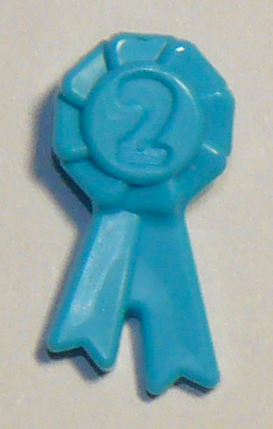 LEGO 92355f Friends Accessories Award Ribbon with Number 2 in Medium Azure - Authentic LEGO Part