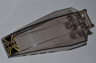 LEGO 92579pb001 Windscreen 8 x 4 x 2 with 4 Studs and Bar Handle with Snake Skull Pattern (Sticker) - Set 9444 - Main Product Image