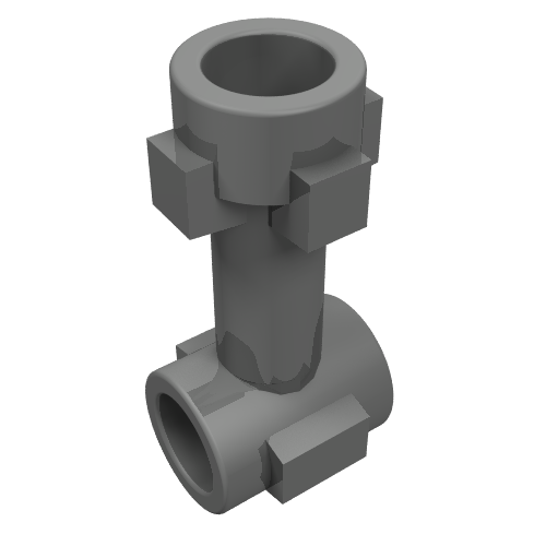 LEGO 92690 Bar   1L with Top Stud and 2 Side Studs (Connector Perpendicular) in Pearl Dark Gray - Authentic LEGO Part