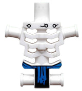 LEGO 93060pb01 Torso Skeleton, Angular Rib Cage with Rivets, Cracks and Blue Loincloth Pattern - Main Product Image