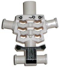 LEGO 93060pb02 Torso Skeleton, Angular Rib Cage with Rivets, Cracks and Dark Bluish Gray Loincloth Pattern - Main Product Image