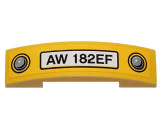 LEGO 93273pb049 Slope, Curved 4 x 1 x 2/3 Double with &#39;AW 182EF&#39; and Headlights Pattern (Sticker) - Set 40196 - Main Product Image