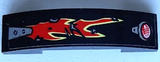 LEGO 93273pb188L Slope, Curved 4 x 1 x 2/3 Double with Taillight, Bright Light Yellow and Red Flames Pattern Model Left Side (Sticker) - Set 70421 - Main Product Image