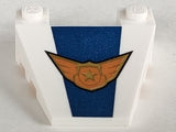 LEGO 93348pb006 Wedge 4 x 4 Taper with Stud Notches with Sky Police Logo Pattern - Main Product Image