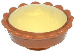 LEGO 93568pb002 Pie with Bright Light Yellow Cream Filling Pattern - Main Product Image