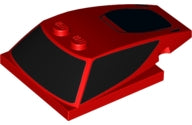 LEGO 93591pb16 Wedge 6 x 4 x 1 1/3 with 4 x 4 Base with Black Windows Pattern - Main Product Image