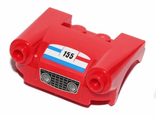 LEGO 93597pb005 Vehicle, Mudguard 3 x 4 with Grille, Headlights, Blue and  Stripes and '155' Pattern (Stickers) - Set 30193 - Main Product Image