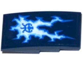 LEGO 93606pb055 Slope, Curved 4 x 2 with Lightning and Ninjago Power Emblem Pattern (Sticker) - Set 70602 - Main Product Image