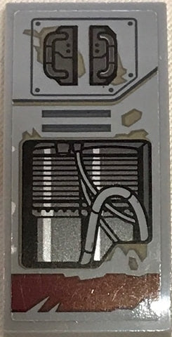 LEGO 93606pb086 Slope, Curved 4 x 2 with SW Hoses and Vent Pattern 2 (Sticker) - Set 75202 - Main Product Image