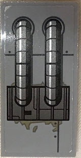 LEGO 93606pb087 Slope, Curved 4 x 2 with SW Pipes Pattern (Sticker) - Set 75202 - Main Product Image