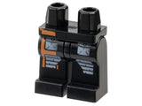 LEGO 970c00pb0006 Hips and Legs with Light Gray Pockets and Knee Pads, Orange Stripe Pattern - Main Product Image