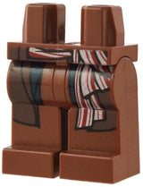 LEGO 970c00pb0111 Hips and Legs with Dark Brown Coattails, Blue Vest Tails and Red and White Sash Pattern - Main Product Image