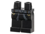 LEGO 970c00pb0137 Hips and Legs with Dark Bluish Gray Sash, Dark Brown Straps with Gold Buckles Pattern - Main Product Image