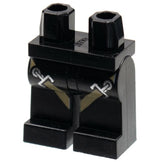 LEGO 970c00pb0510 Hips and Legs with Dark Tan Harness Straps and Silver Clip Buckles Pattern - Main Product Image