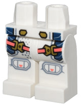 LEGO 970c00pb1500 Hips and Legs with Coral Straps with Gold Buckles, Dark Blue Panels, Sand Blue Knee Pads and Dots Pattern - Main Product Image